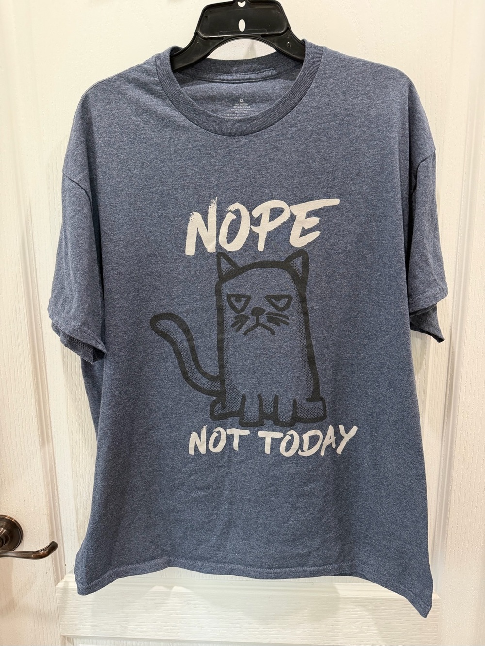 No Brand Blue 'Nope Not Today' Cat Graphic Tee